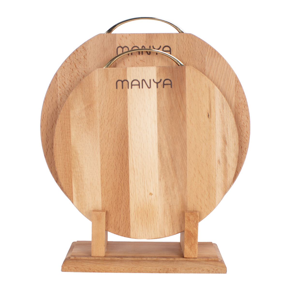 Набор досок разделочных Manya, материал бук 2 шт на подставке, диаметр 28 см и 24 см 