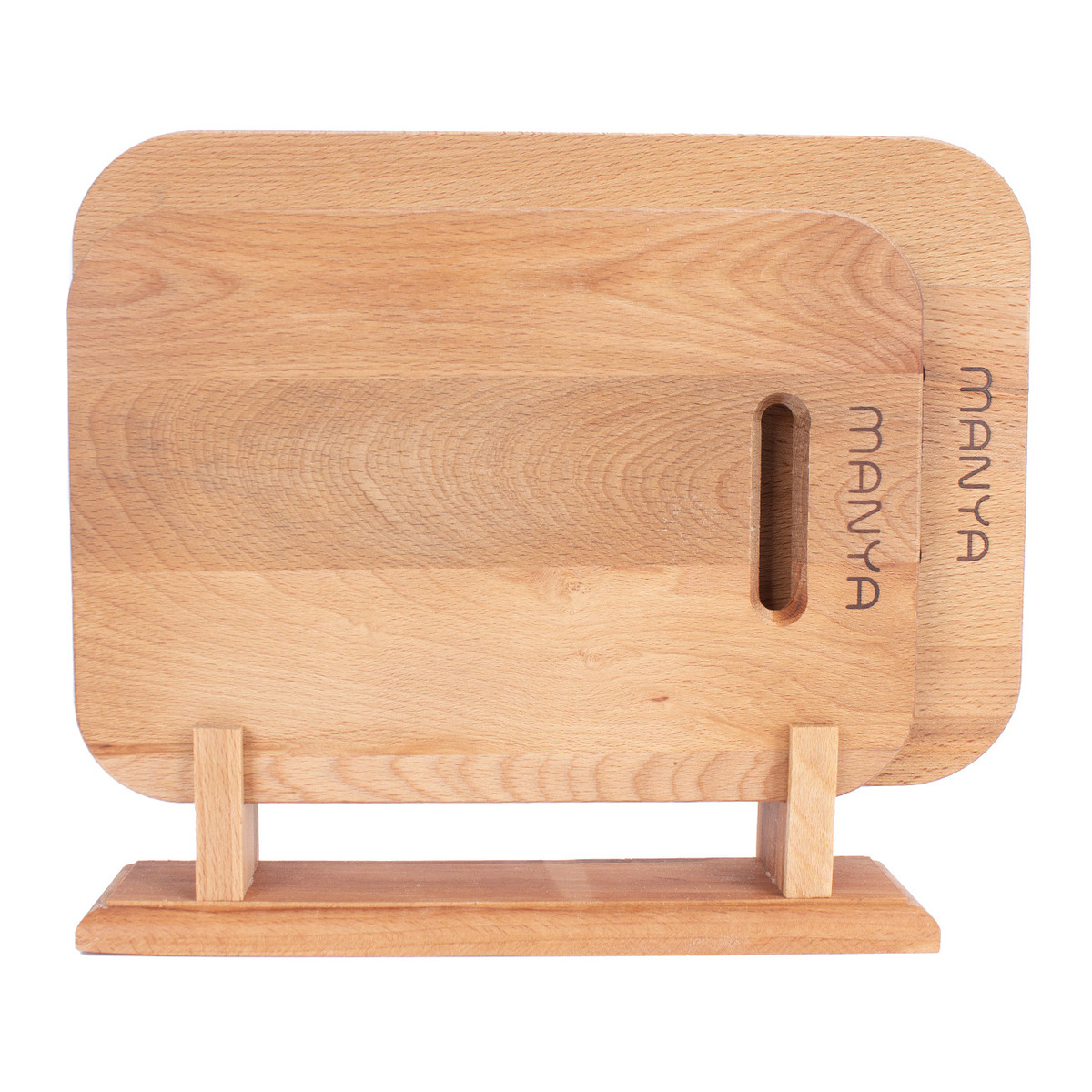 Набор досок разделочных Manya, материал бук 2 шт на подставке 24х35х1,6 см и 21х30х1,6 см.