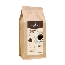 Кофе в зернах Manya Бразилия Сантос (100% Арабика) 1 кг