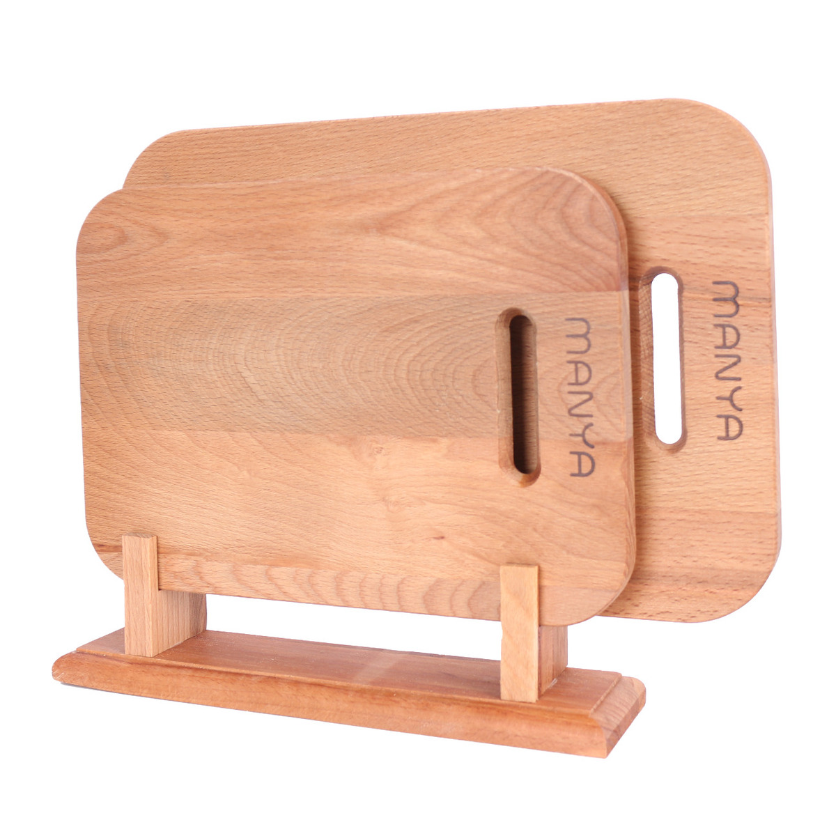 Набор досок разделочных Manya, материал бук 2 шт на подставке 24х35х1,6 см и 21х30х1,6 см.