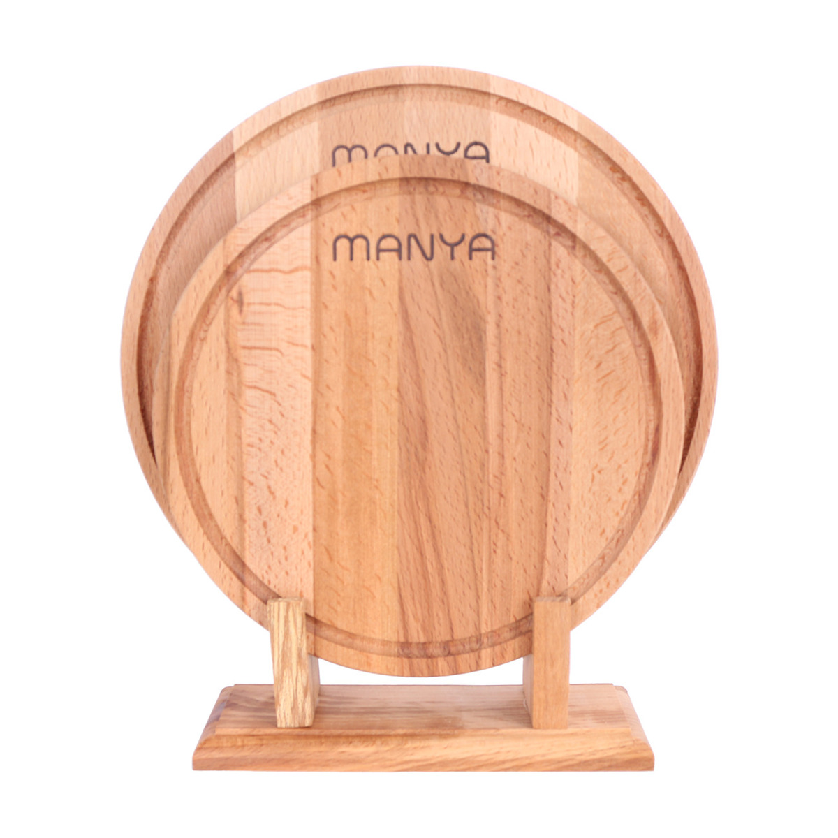 Набор досок разделочных Manya, материал бук 2 шт на подставке, диаметр 28 см и 24 см