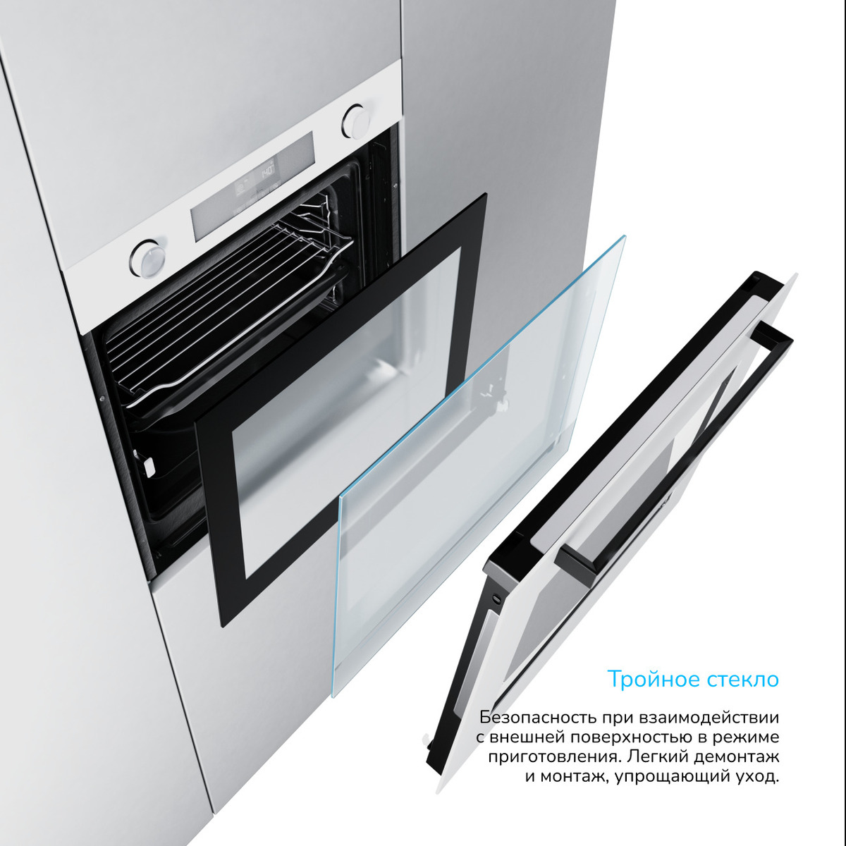 Встраиваемый Электрический духовой шкаф Manya BO637WG, цвет Белый