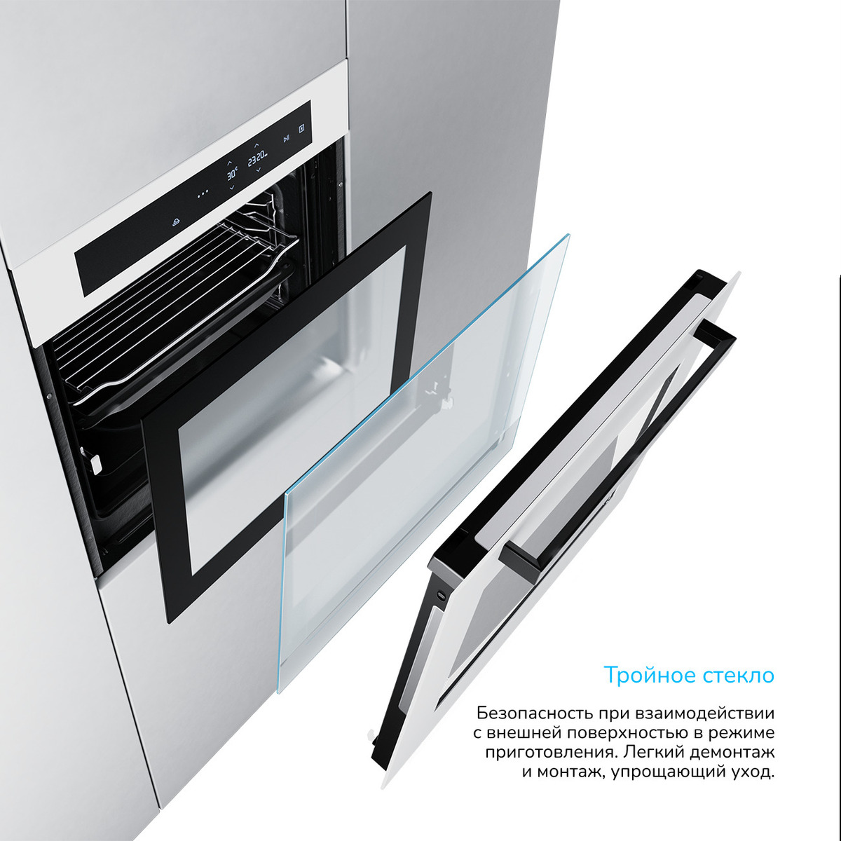 Встраиваемый Электрический духовой шкаф Manya BO639WG, цвет Белый