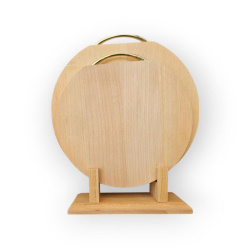 Набор досок разделочных Manya, материал бук 2 шт на подставке, диаметр 28 см и 24 см 