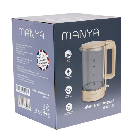 Электрический чайник Manya EK073GBE, цвет Бежевый глянец