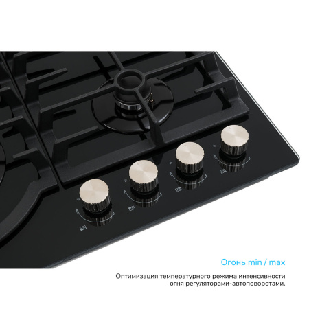 Встраиваемая варочная панель Газовая Manya GG611B, цвет Чёрный
