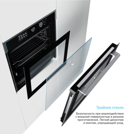 Встраиваемый Электрический духовой шкаф Manya BO656BXG, цвет Чёрный